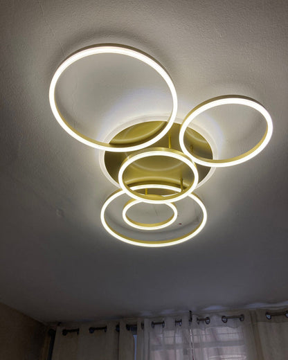 Modern Circular LED Flush Mount Ceiling Light | Luxury Low Profile Chandelier Lamp