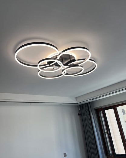 Modern Circular LED Flush Mount Ceiling Light | Luxury Low Profile Chandelier Lamp