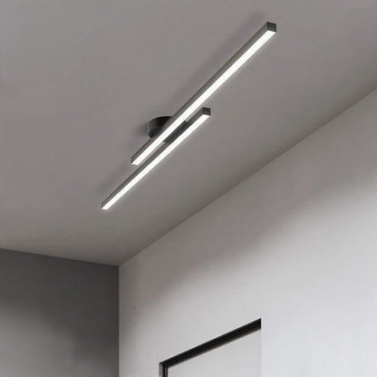 Modern Aluminium LED Ceiling Light | Long Strip Living Room Flush Mount Lamp