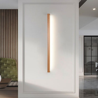 Modern Linear Wall Lamp in Wood Effect | Indoor LED Wall Light