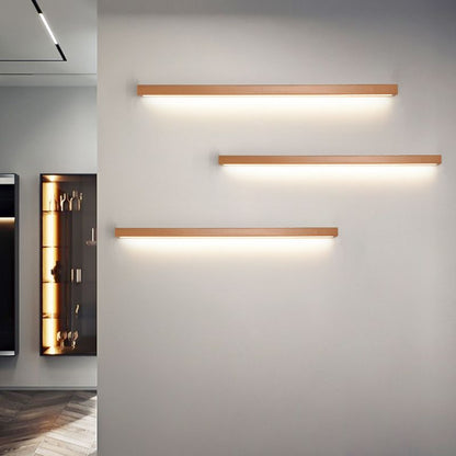 Modern Linear Wall Lamp in Wood Effect | Indoor LED Wall Light