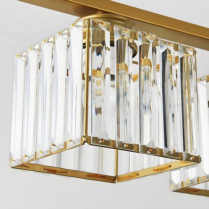 Modern Rectangular Glass Chandelier | LED Dining Room Kitchen Ceiling Light
