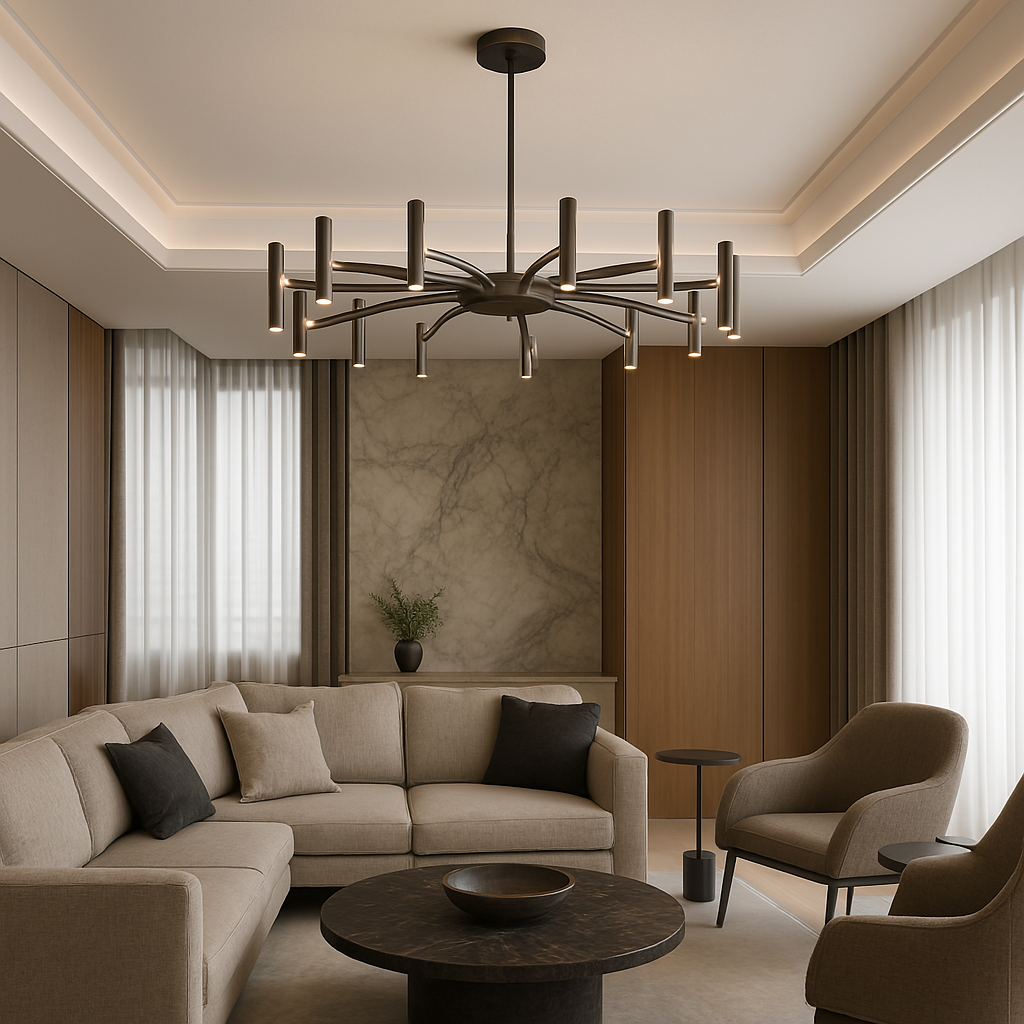 Modern Multi-Head Ceiling Light | Contemporary LED Chandelier for Living Room