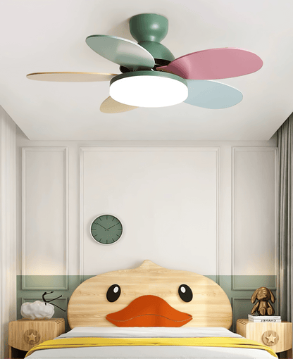 Modern Ceiling Fan Lamp with LED Light | Quiet Bedroom Ceiling Fan with Remote