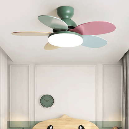 Modern Ceiling Fan Lamp with LED Light | Quiet Bedroom Ceiling Fan with Remote