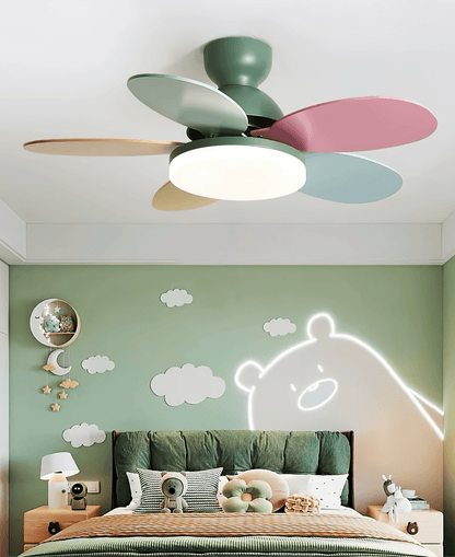Modern Ceiling Fan Lamp with LED Light | Quiet Bedroom Ceiling Fan with Remote