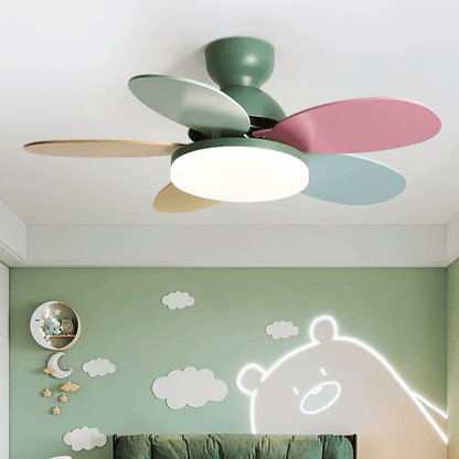 Modern Ceiling Fan Lamp with LED Light | Quiet Bedroom Ceiling Fan with Remote