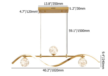 Modern Linear Chandelier with Glass Globes | Elegant LED Ceiling Light