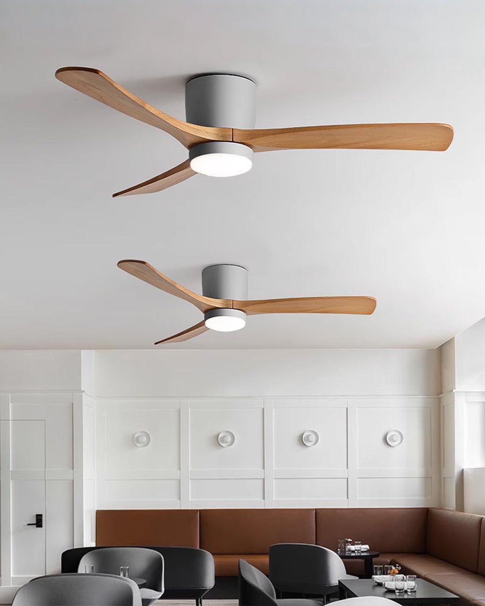 Modern Nordic Wooden Ceiling Fan with LED Light | Quiet Bedroom Ceiling Lamp