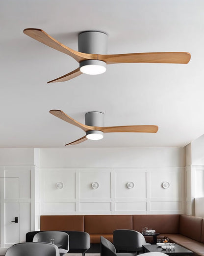 Modern Nordic Wooden Ceiling Fan with LED Light | Quiet Bedroom Ceiling Lamp