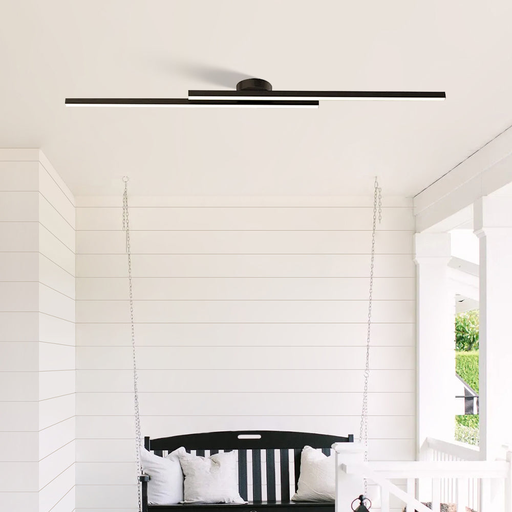 Modern Aluminium LED Ceiling Light | Long Strip Living Room Flush Mount Lamp