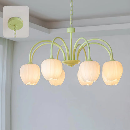 Tulip Chandelier Ceiling Lamp | Modern Floral Light Fixture for Living and Dining