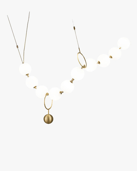 Modern Pearl Globe Chandelier Ceiling Light | Elegant Pendant Lamp for Dining Room