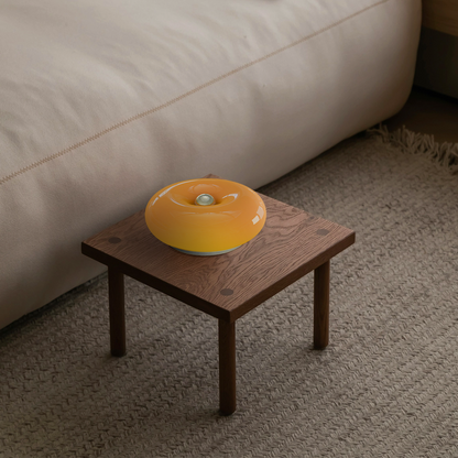 Modern Round Glass Wall Lamp with Donut Design | Touch LED Sconce for Bedroom