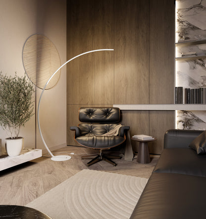 Modern Arc LED Floor Lamp in Minimalist Style | Adjustable Standing Light for Living Room