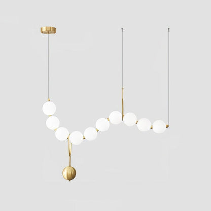 Modern Pearl Globe Chandelier Ceiling Light | Elegant Pendant Lamp for Dining Room