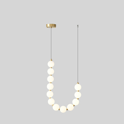 Modern Pearl Globe Chandelier Ceiling Light | Elegant Pendant Lamp for Dining Room