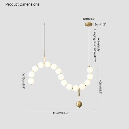 Modern Pearl Globe Chandelier Ceiling Light | Elegant Pendant Lamp for Dining Room