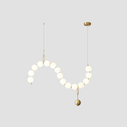 Modern Pearl Globe Chandelier Ceiling Light | Elegant Pendant Lamp for Dining Room