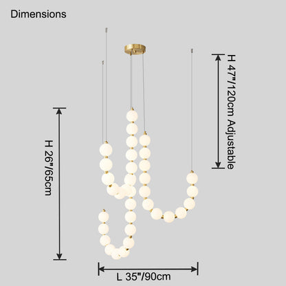 Modern Pearl Globe Chandelier Ceiling Light | Elegant Pendant Lamp for Dining Room