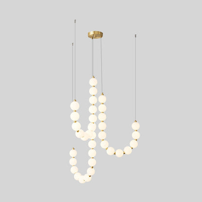 Modern Pearl Globe Chandelier Ceiling Light | Elegant Pendant Lamp for Dining Room