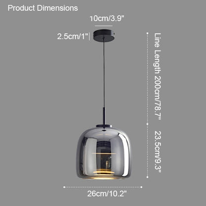 Modern Drum Glass Pendant Ceiling Light | Elegant Hanging Lamp for Dining Room