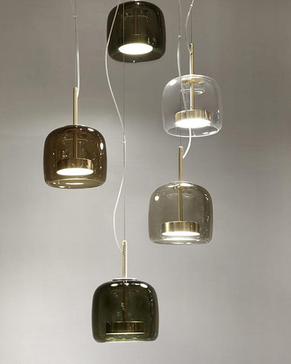 Modern Drum Glass Pendant Ceiling Light | Elegant Hanging Lamp for Dining Room