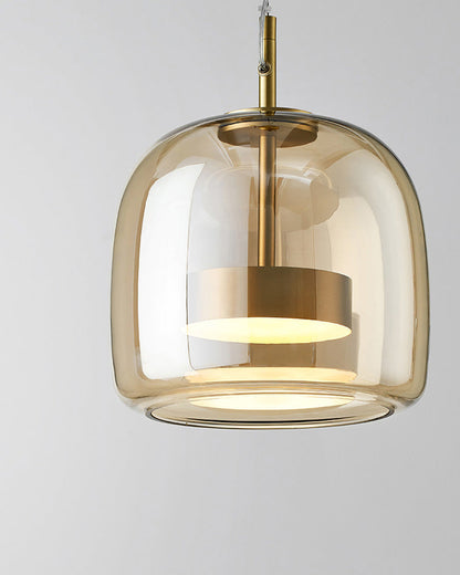 Modern Drum Glass Pendant Ceiling Light | Elegant Hanging Lamp for Dining Room