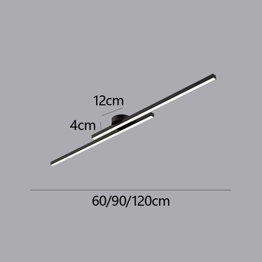 Modern Aluminium LED Ceiling Light | Long Strip Living Room Flush Mount Lamp