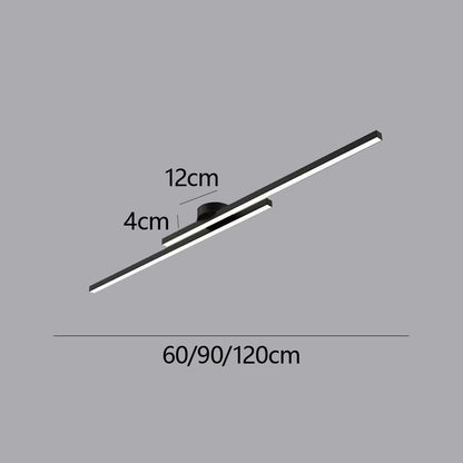 Modern Aluminium LED Ceiling Light | Long Strip Living Room Flush Mount Lamp