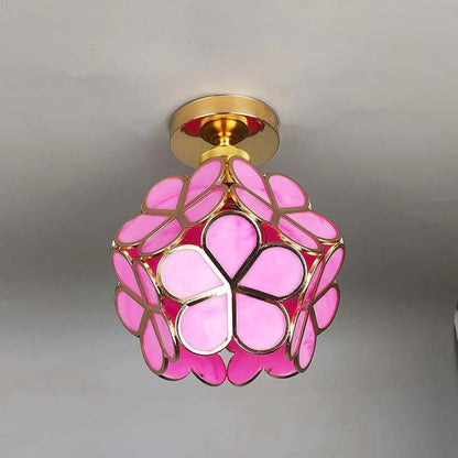 Glass Flower Ceiling Lamp | Elegant Decorative Light for Hallway or Bedroom