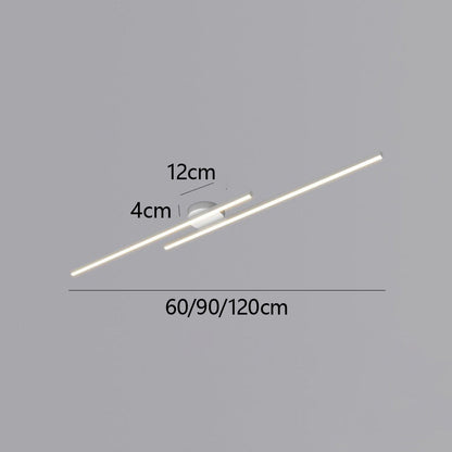 Modern Aluminium LED Ceiling Light | Long Strip Living Room Flush Mount Lamp