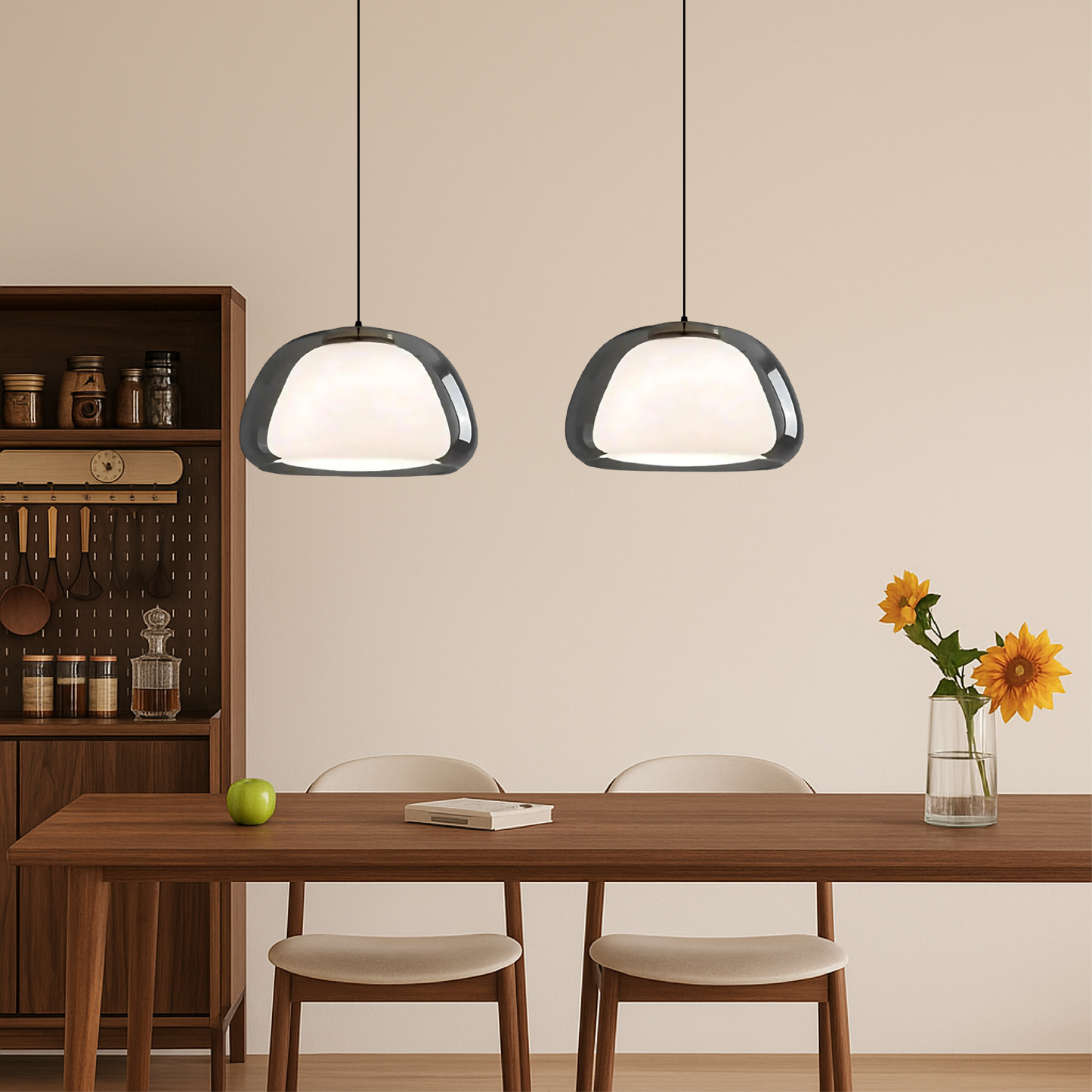 Modern Glass Pendant Light | Minimalist Ceiling Lamp for Kitchen and Dining