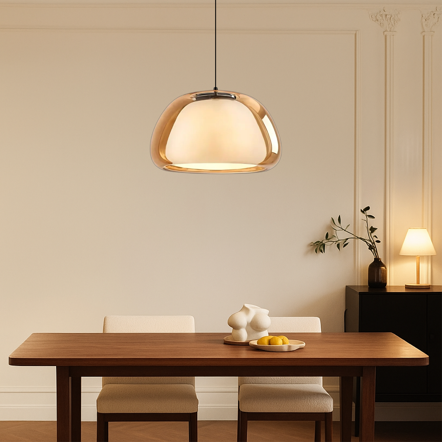 Modern Glass Pendant Light | Minimalist Ceiling Lamp for Kitchen and Dining