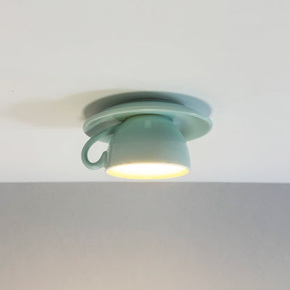 Ceramic Cup Style Flush Mount Ceiling Light | Modern Decorative Lamp