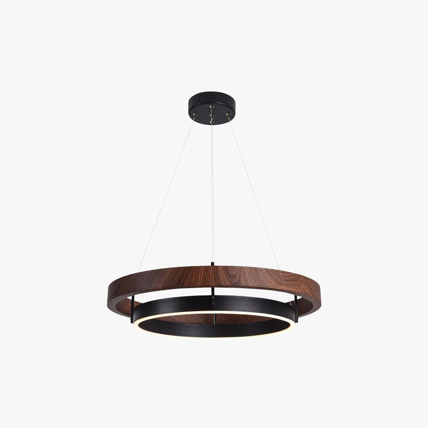 Modern Farmhouse Wood LED Circular Chandelier Ceiling Light | Dining Room Lighting
