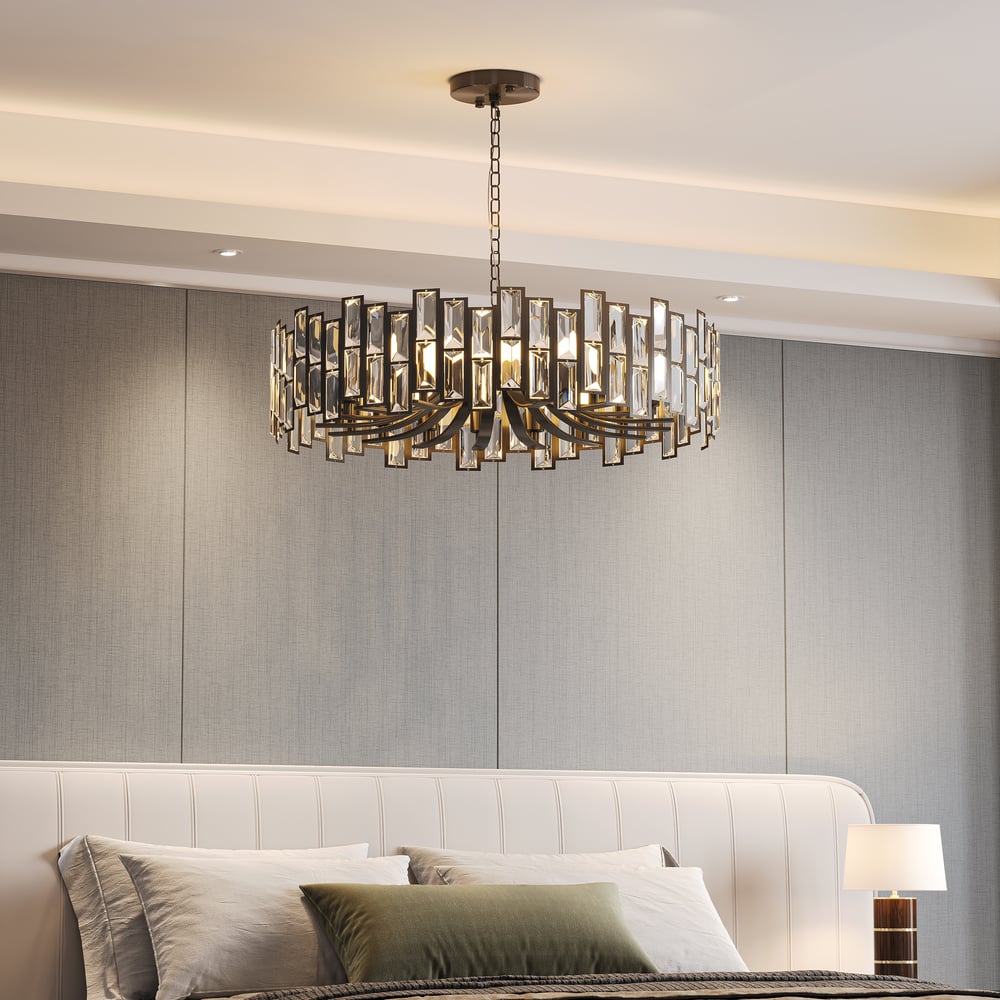 Modern Crystal Chandelier for Dining Room | Elegant Ceiling Light Fixture