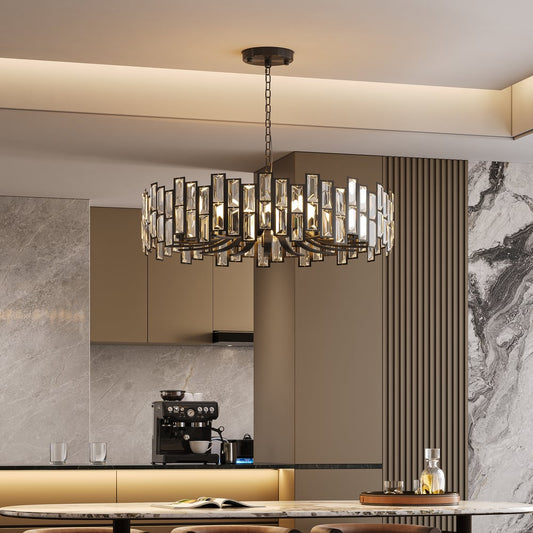 Modern Crystal Chandelier for Dining Room | Elegant Ceiling Light Fixture