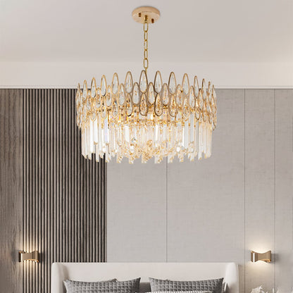 Modern Gold Crystal Chandelier for Living Room | Elegant Ceiling Light