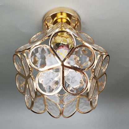 Glass Flower Ceiling Lamp | Elegant Decorative Light for Hallway or Bedroom