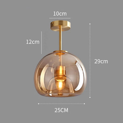 Modern Glass Ceiling Light | Contemporary Bedroom Living Room Ceiling Lamp