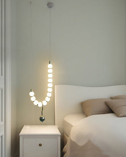 Modern Pearl Globe Chandelier Ceiling Light | Elegant Pendant Lamp for Dining Room