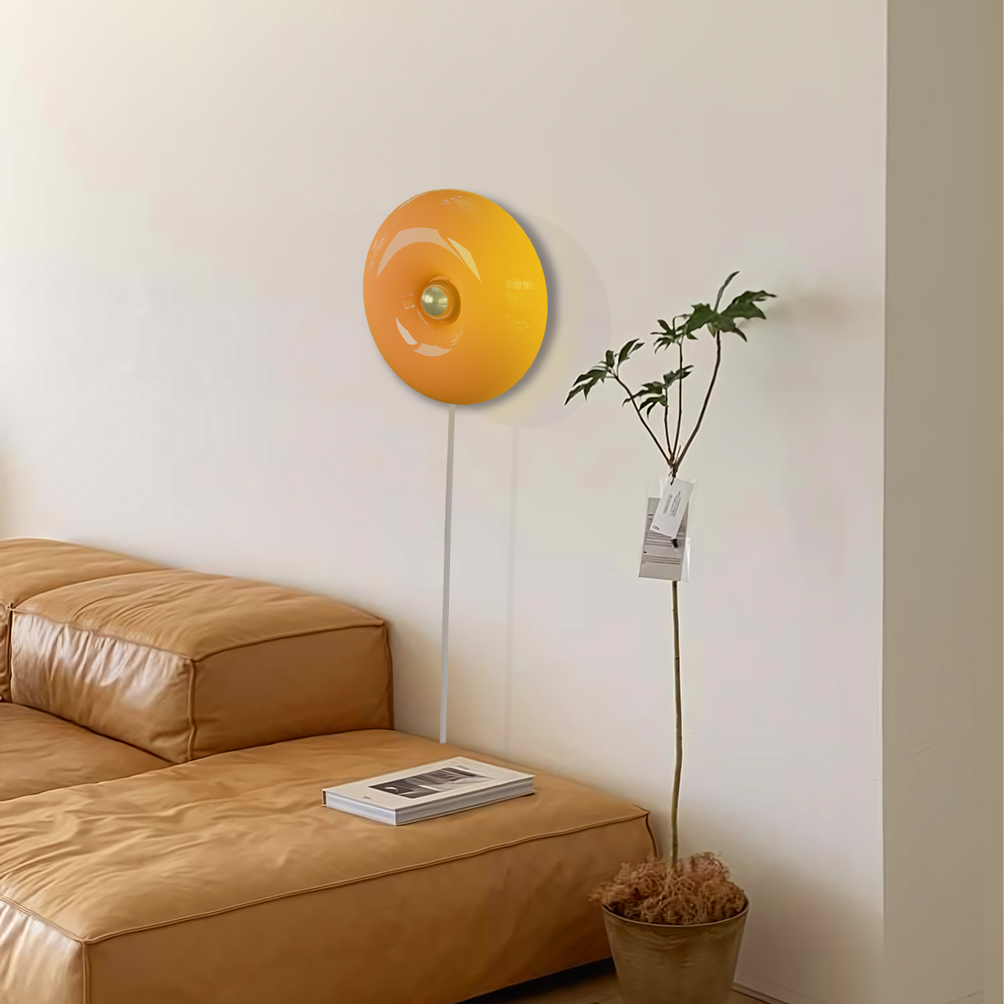 Modern Round Glass Wall Lamp with Donut Design | Touch LED Sconce for Bedroom