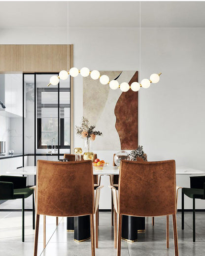 Modern Pearl Globe Chandelier Ceiling Light | Elegant Pendant Lamp for Dining Room