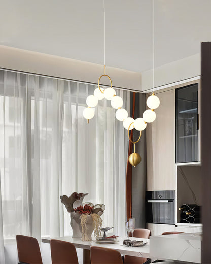 Modern Pearl Globe Chandelier Ceiling Light | Elegant Pendant Lamp for Dining Room