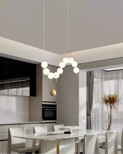 Modern Pearl Globe Chandelier Ceiling Light | Elegant Pendant Lamp for Dining Room
