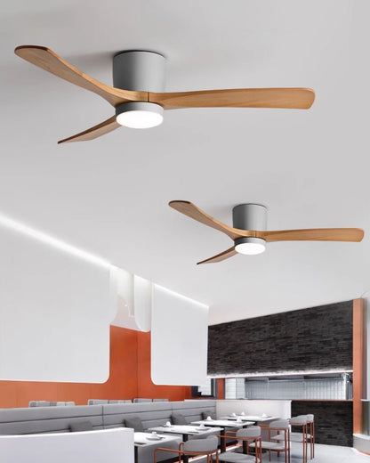 Modern Nordic Wooden Ceiling Fan with LED Light | Quiet Bedroom Ceiling Lamp