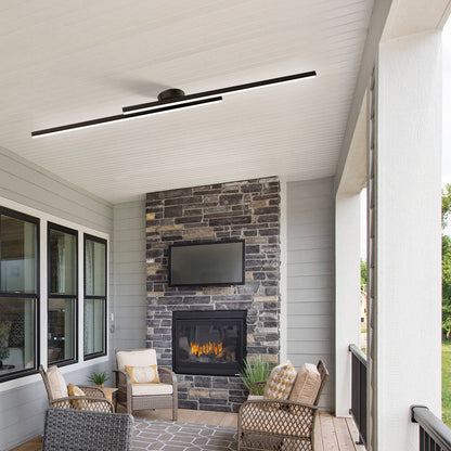 Modern Aluminium LED Ceiling Light | Long Strip Living Room Flush Mount Lamp