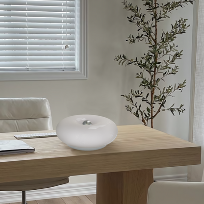 Modern Round Glass Wall Lamp with Donut Design | Touch LED Sconce for Bedroom