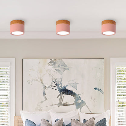 Modern Cylinder LED Flush Mount Ceiling Light | Small Decorative Lamp for Home